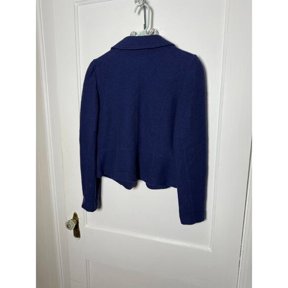 Vintage Geiger Austrian Indigo Blue Pure Wool Button Down Jacket Women's Small - Picture 9 of 9